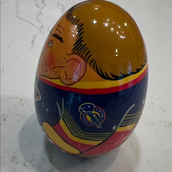 NHL St. Louis Blues STAN'KA Russian Wooden hand-painted Rocking Vintage doll - Picture 8 of 9